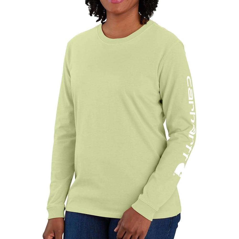 imageCarhartt Womens Loose Fit Heavyweight LongSleeve Logo Sleeve Graphic TShirtEarly Spring