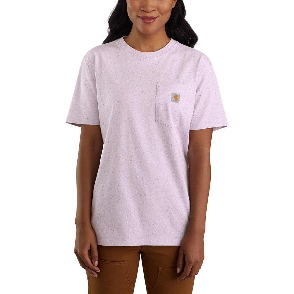 imageCarhartt Womens Loose Fit Heavyweight ShortSleeve Pocket TShirtAmethyst Fog Nep