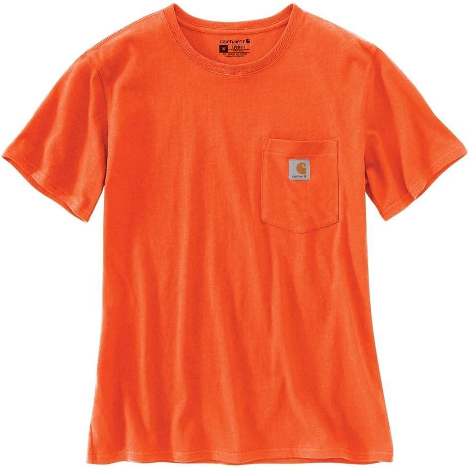 imageCarhartt Womens Loose Fit Heavyweight ShortSleeve Pocket TShirtBrite Orange