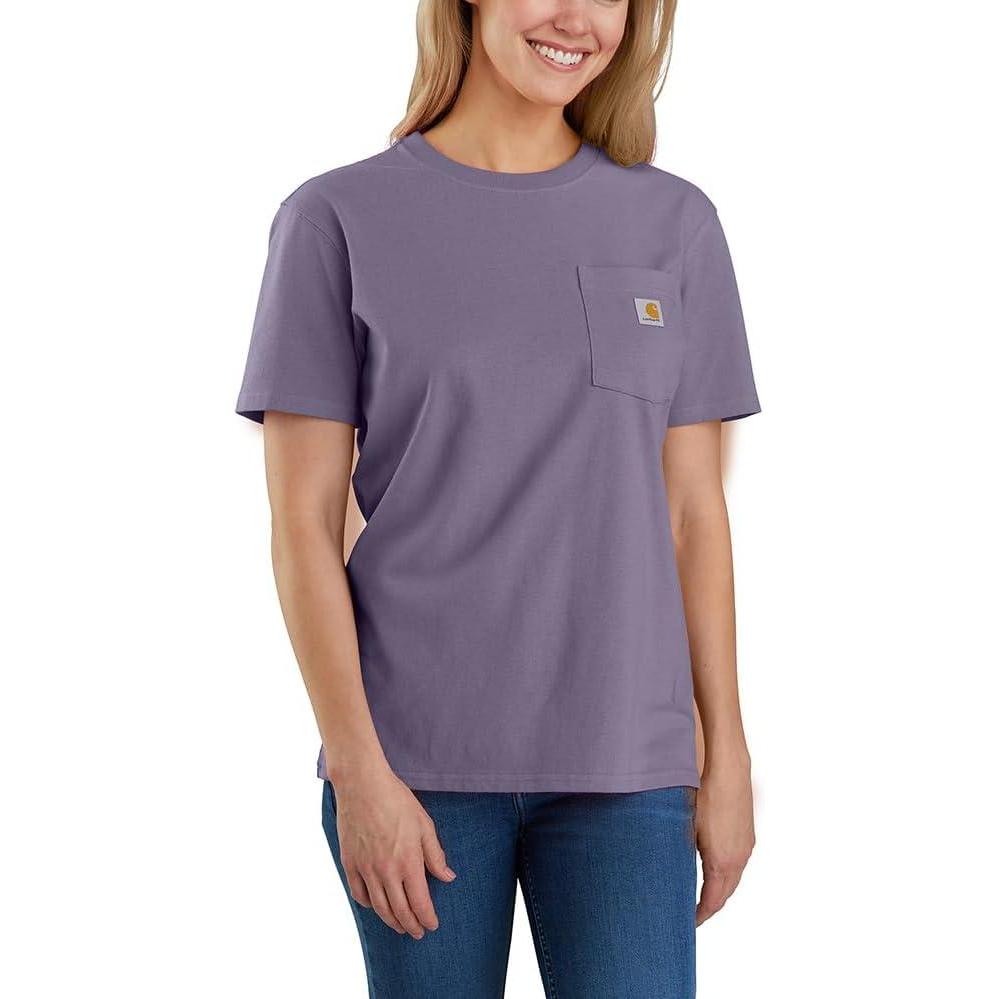 imageCarhartt Womens Loose Fit Heavyweight ShortSleeve Pocket TShirtLavender Mist
