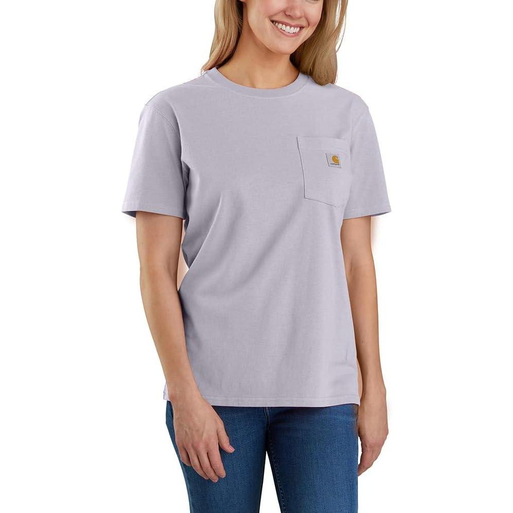 imageCarhartt Womens Loose Fit Heavyweight ShortSleeve Pocket TShirtLilac Haze
