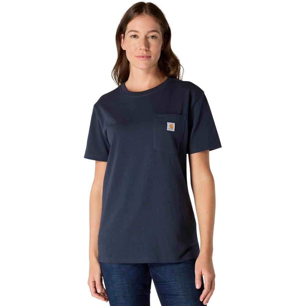 imageCarhartt Womens Loose Fit Heavyweight ShortSleeve Pocket TShirtNavy