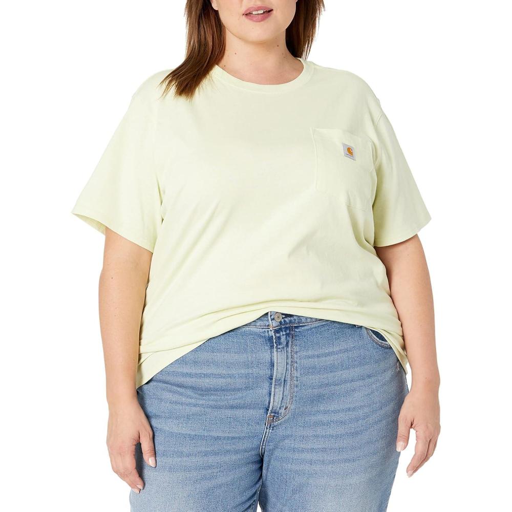 imageCarhartt Womens Loose Fit Heavyweight ShortSleeve Pocket TShirtPastel Lime