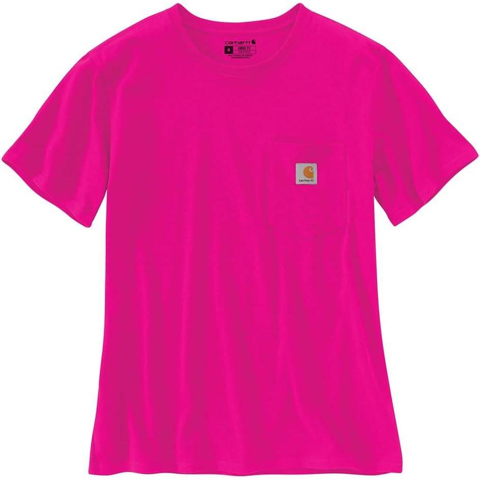 imageCarhartt Womens Loose Fit Heavyweight ShortSleeve Pocket TShirtPink Glow
