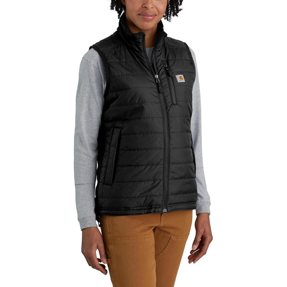 imageCarhartt Womens Rain Defender Nylon Insulated MockNeck VestBlack