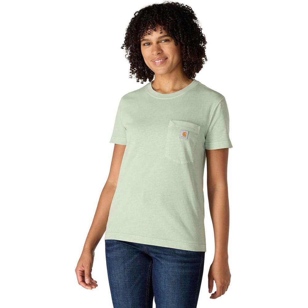 imageCarhartt Womens Relaxed Fit Lightweight Short Sleeve Garment Dye Pocket TShirtSeabrook