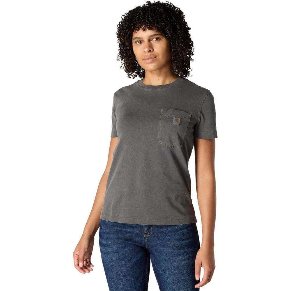 imageCarhartt Womens Relaxed Fit Lightweight Short Sleeve Garment Dye Pocket TShirtShadow