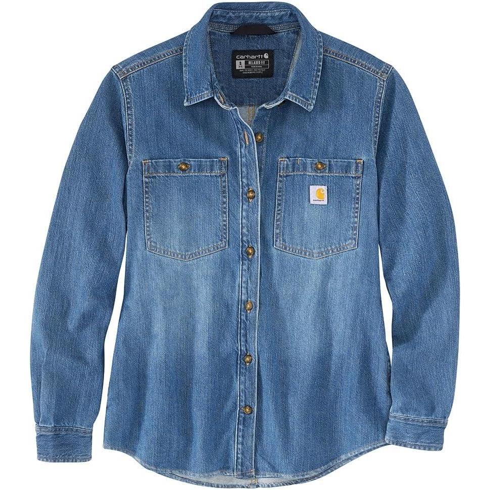 imageCarhartt Womens Relaxed Fit Midweight Denim OvershirtVoyageur