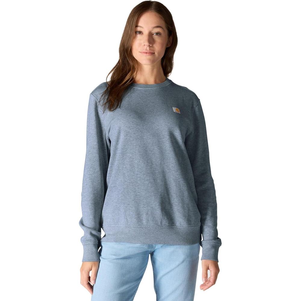 imageCarhartt Womens Relaxed Fit Midweight French Terry Crewneck SweatshirtLight Faded Navy Heather