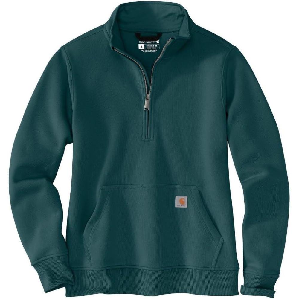 imageCarhartt Womens Relaxed Fit Midweight QuarterZip MockNeck SweatshirtGreenstone