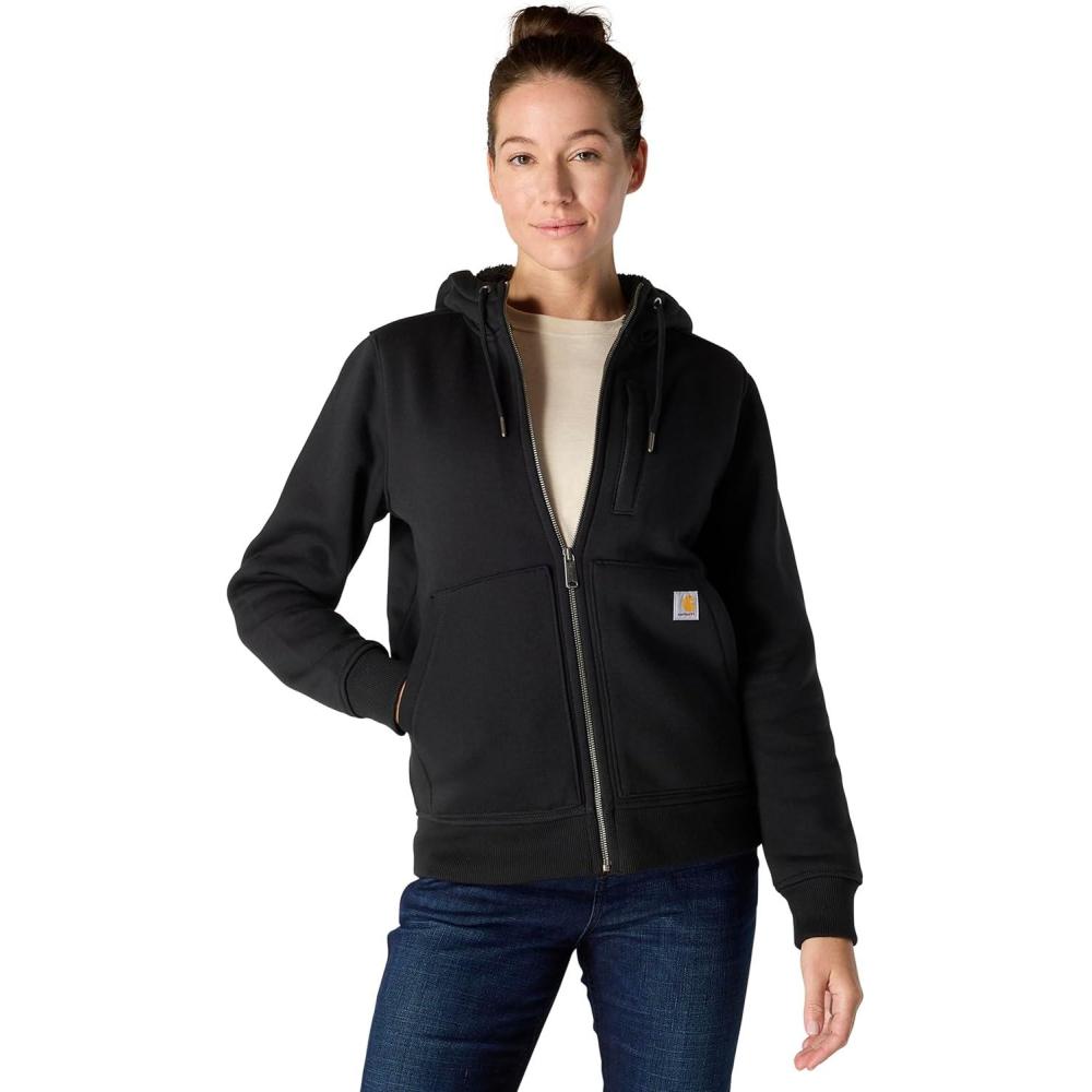 imageCarhartt Womens Relaxed Fit Midweight SherpaLined FullZip SweatshirtBlack