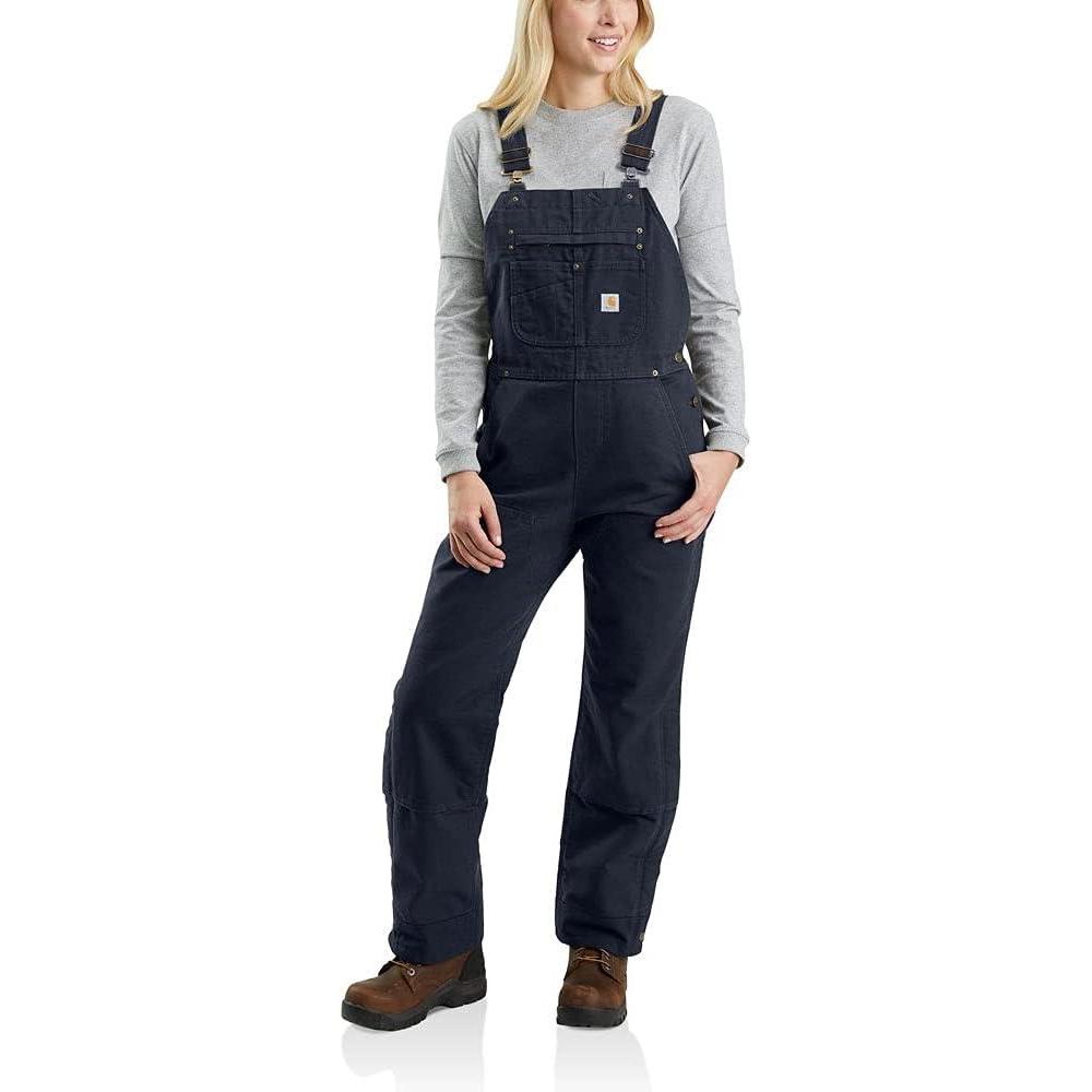 imageCarhartt Womens Relaxed Fit Washed Duck Insulated Bib OverallNavy