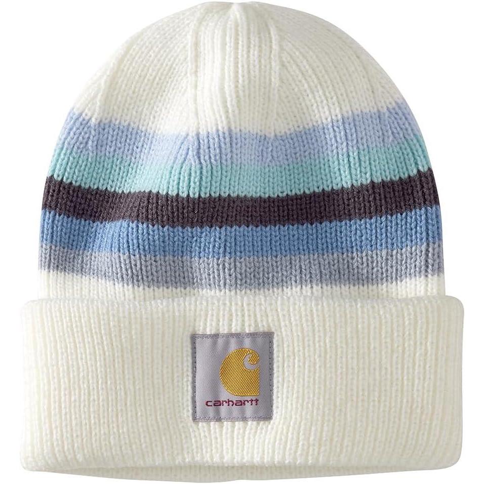 imageCarhartt Womens Rib Knit BeanieWinter White Stripe