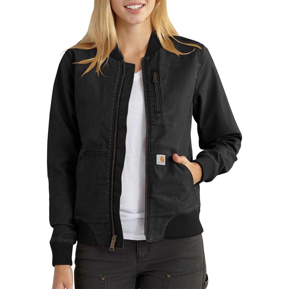 imageCarhartt Womens Rugged Flex Relaxed Fit Canvas JacketBlack