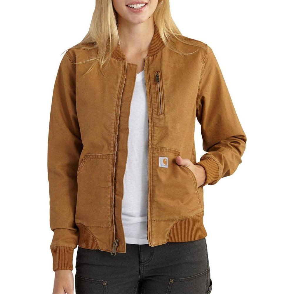 imageCarhartt Womens Rugged Flex Relaxed Fit Canvas JacketCarhartt Brown