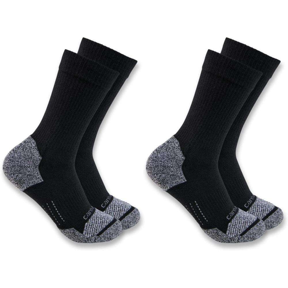 imageCarhartt Womens SC0812W Womens Force Lightweight Crew Sock 2PackBlack