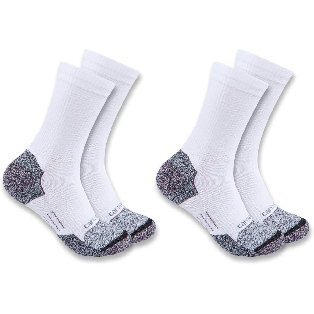 imageCarhartt Womens SC0812W Womens Force Lightweight Crew Sock 2PackWhite