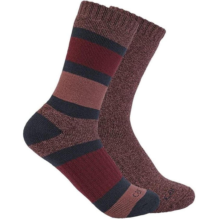 imageCarhartt Womens SC3152W Womens Heavyweight Crew Sock 2PackAssorted 2 Blackberry