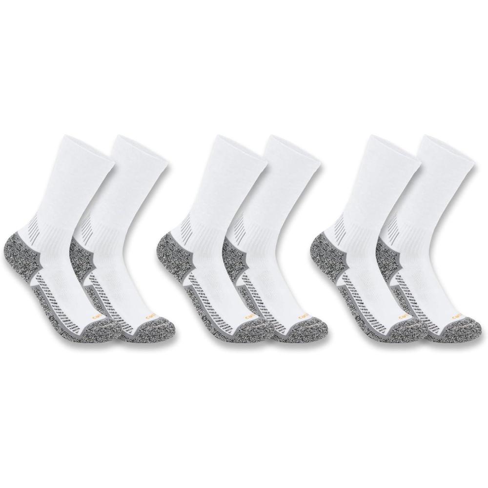 imageCarhartt Womens SC6423W Womens Force Midweight Crew Sock 3PackWhite