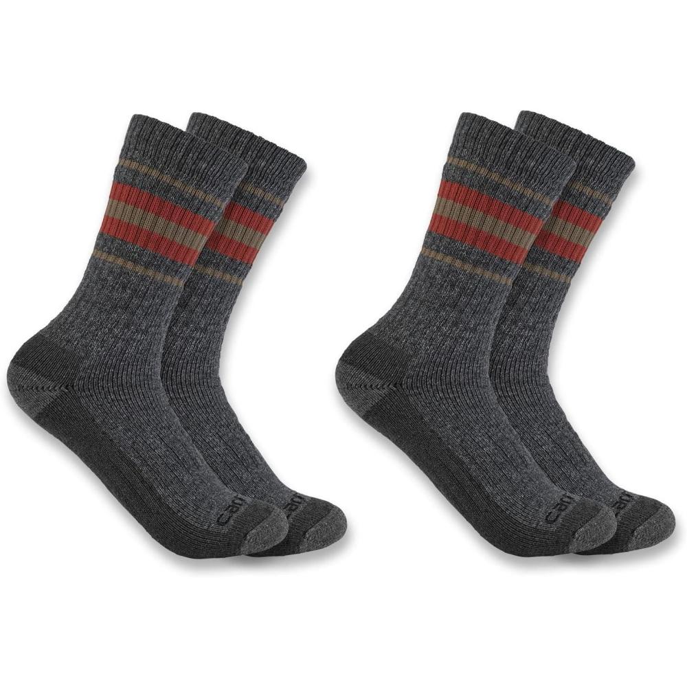 imageCarhartt Womens SC8212W Womens Heavyweight SyntheticWool Blend Crew Sock 2PGrey