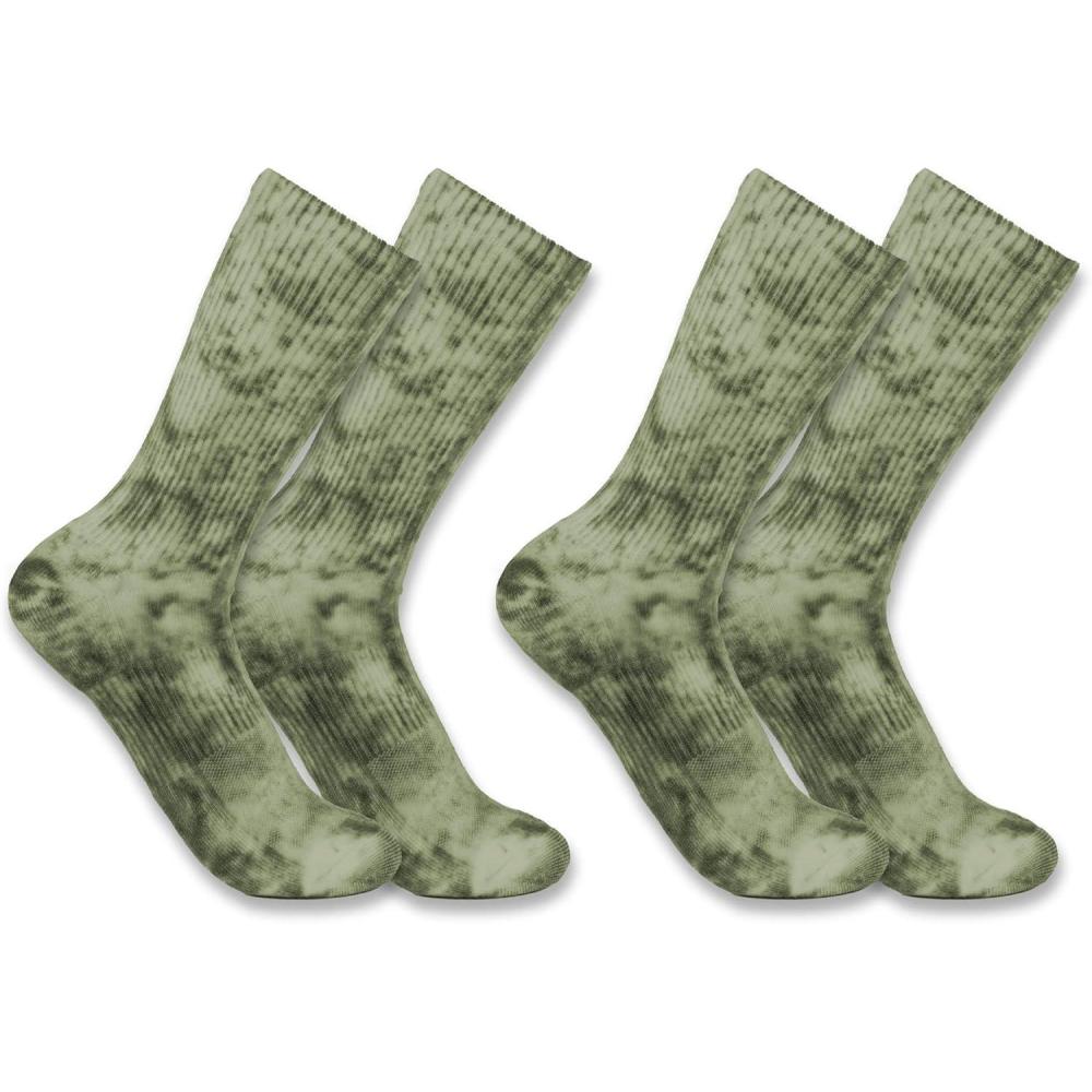 imageCarhartt Womens SC9382W Womens Midweight TieDye Crew Sock 2PackChive