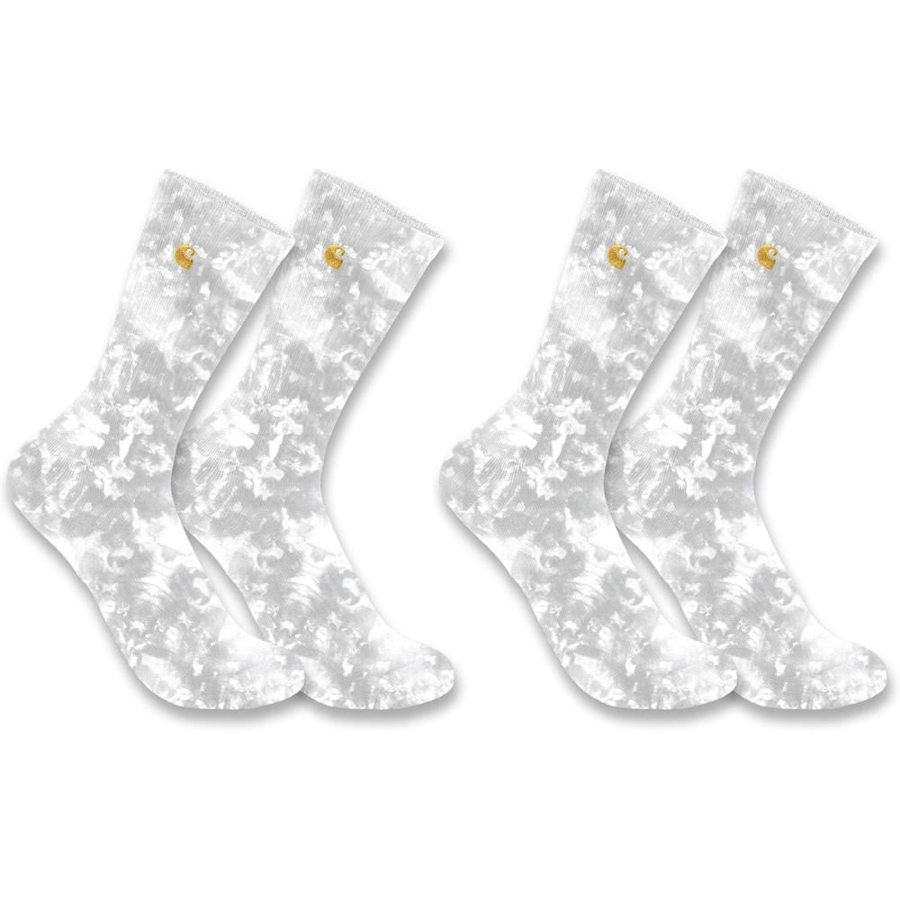 imageCarhartt Womens SC9382W Womens Midweight TieDye Crew Sock 2PackMalt Grey