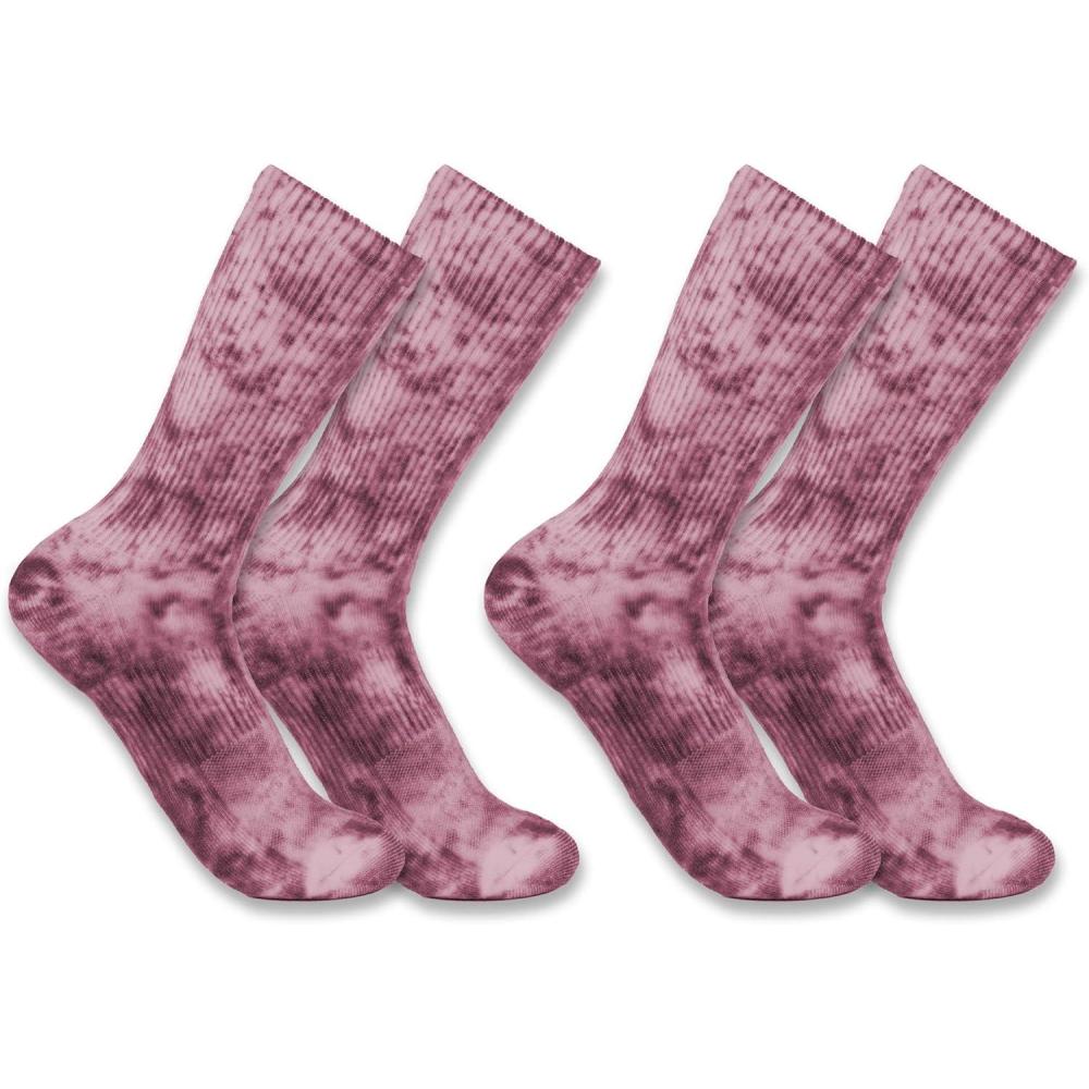 imageCarhartt Womens SC9382W Womens Midweight TieDye Crew Sock 2PackRaisin