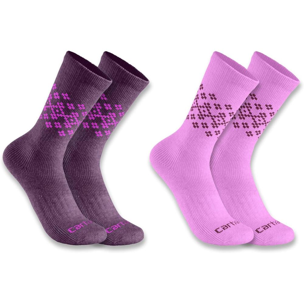 imageCarhartt Womens SC9642W Womens Midweight SyntheticWool Blend Fairisle Crew SAssorted 02 Purple