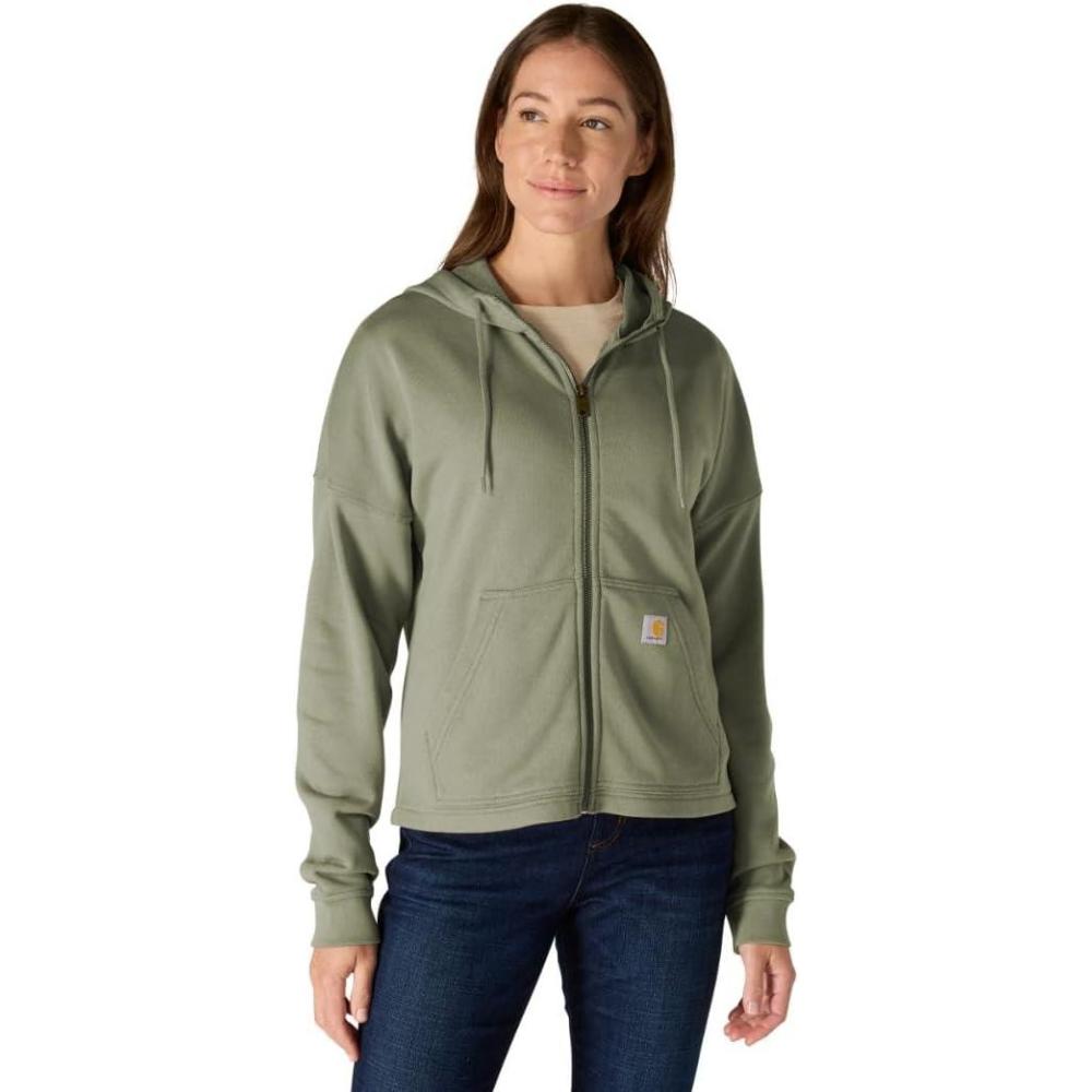 imageCarhartt Womens TENCEL Fiber Series Loose Fit FullZip SweatshirtAvery Fern