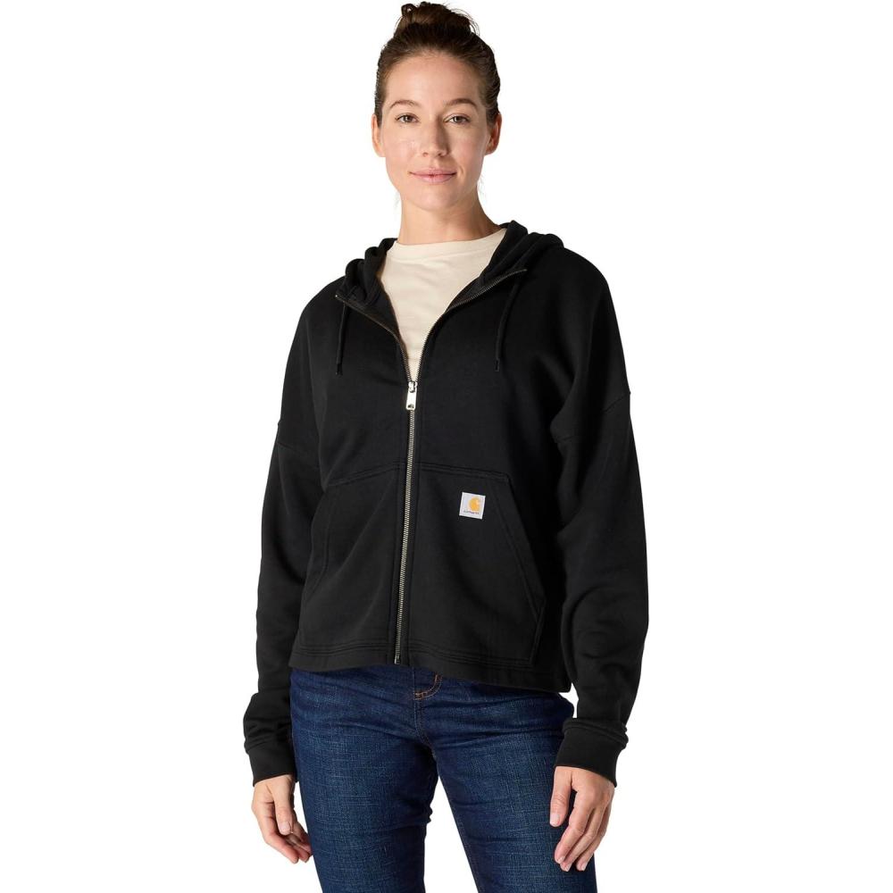 imageCarhartt Womens TENCEL Fiber Series Loose Fit FullZip SweatshirtBlack
