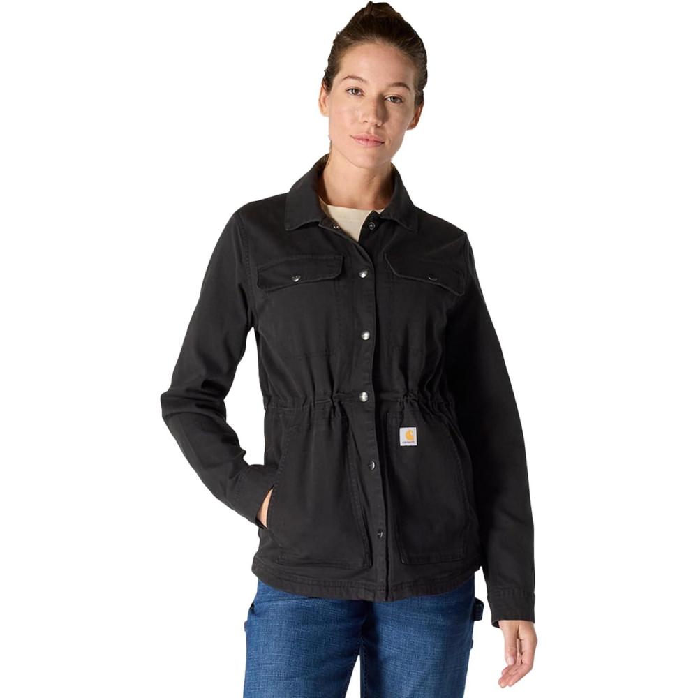imageCarhartt Womens TENCEL Fiber Series Relaxed Fit Canvas Coat Black Medium