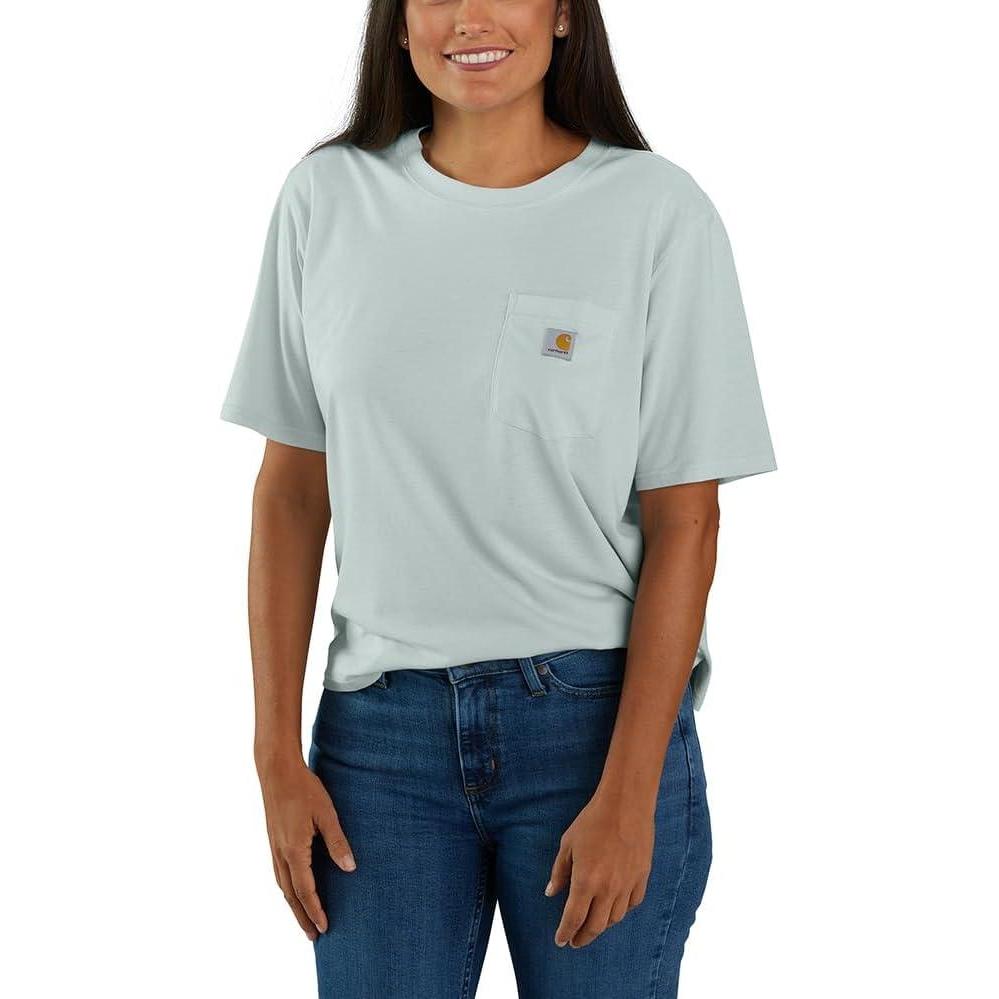 imageCarhartt Womens Tencel Fiber Series Loose Fit ShortSleeve Pocket TShirt Also Available in Plus SizesDew Drop