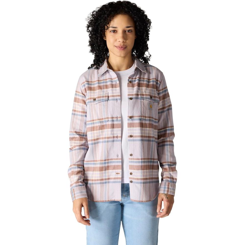 imageCarhartt Womens Tencel Fiber Series Relaxed Fit Plaid ShirtMica