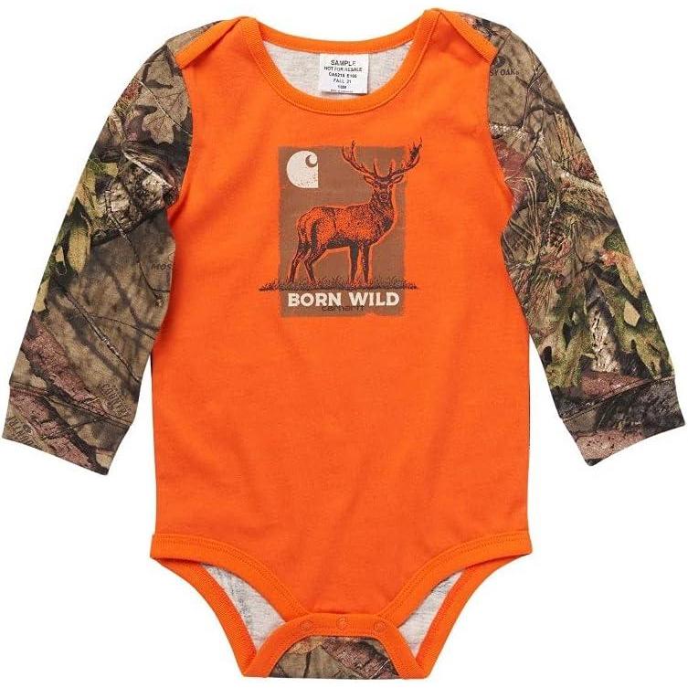 imageCarhartt babyboys Knit Long Sleeve Crewneck BodysuitExotic Orange