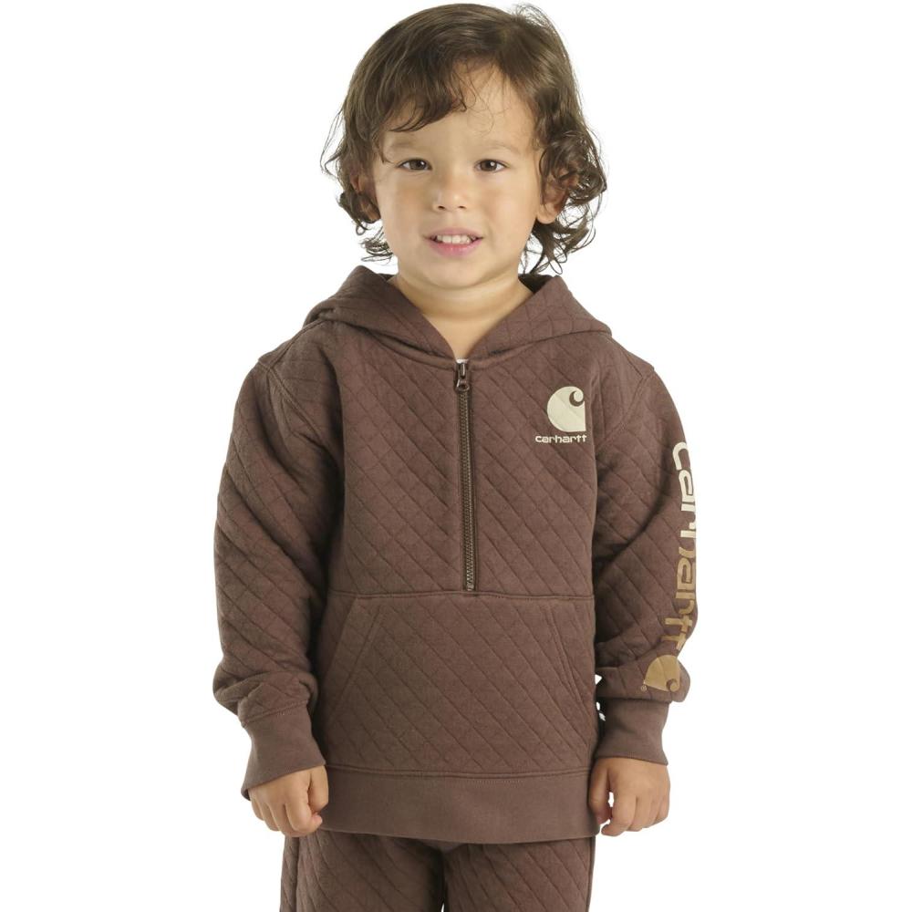 imageCarhartt boys Longsleeve Halfzip Hooded SweatshirtChestnut Brown