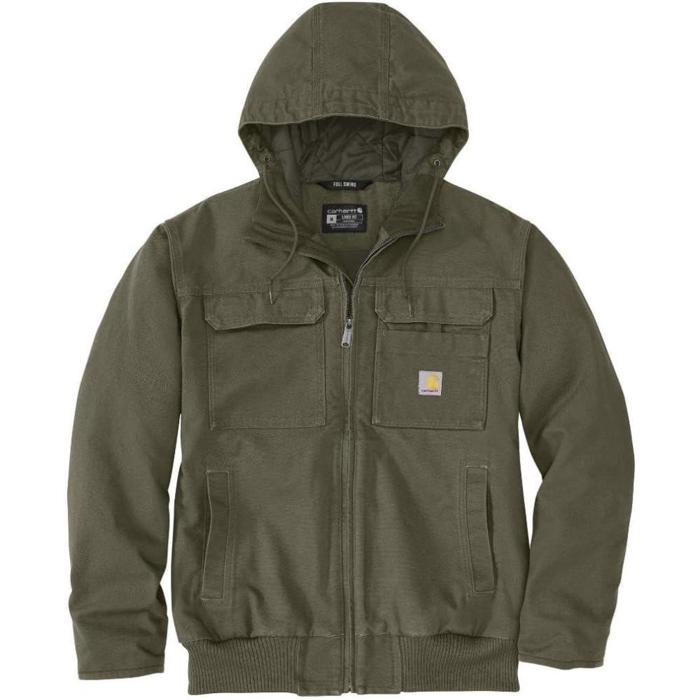 imageCarhartt mens Full Swing Loose Fit Washed Duck Insulated Active JacMoss