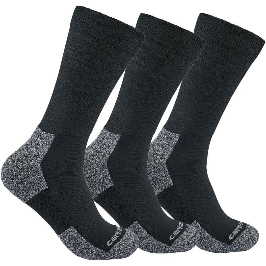 imageCarhartt mens Lightweight Stretch Top Crew Sock 3 PackBlack