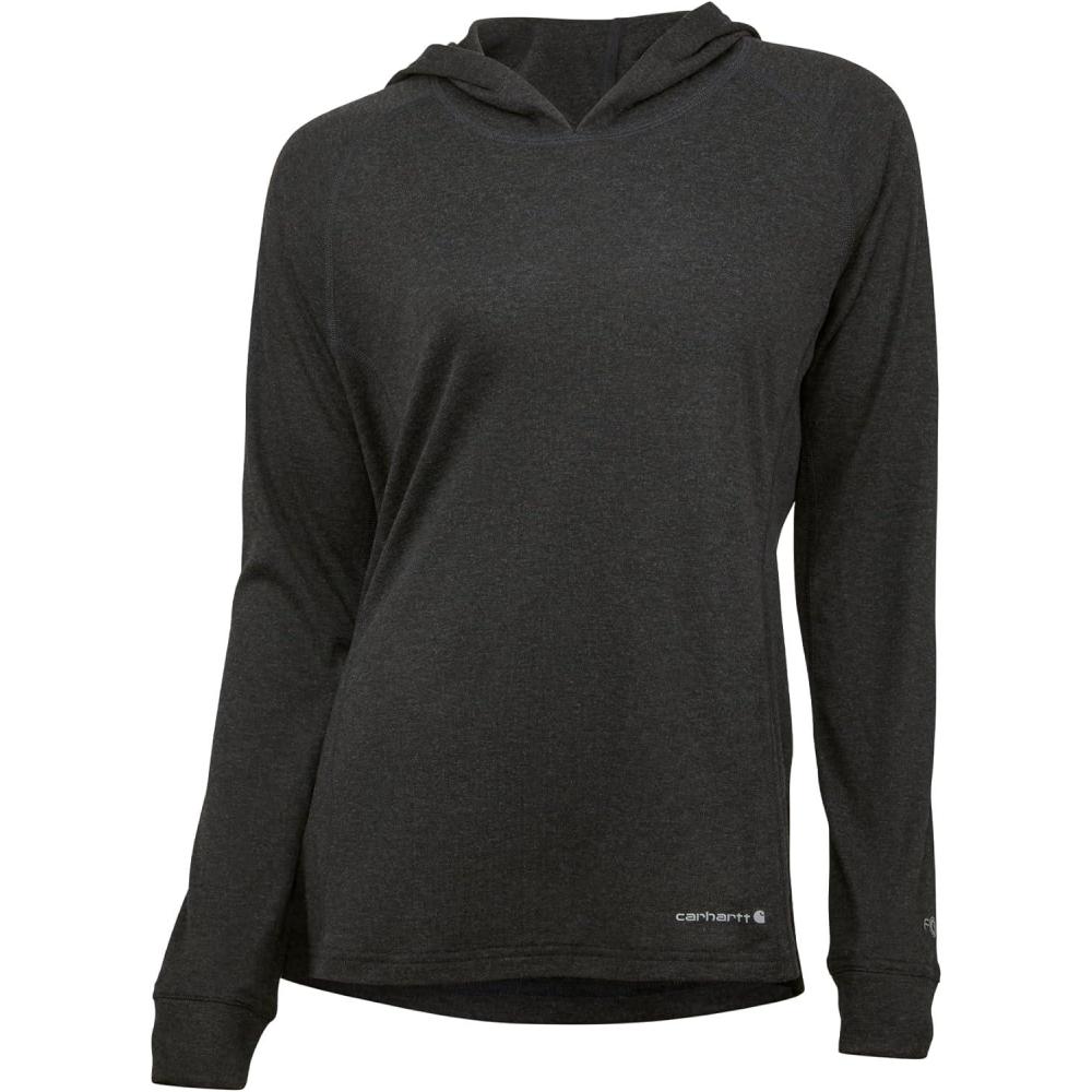 imageCarhartt womens Force Midweight Stretch Base Layer HoodieBlack Heather