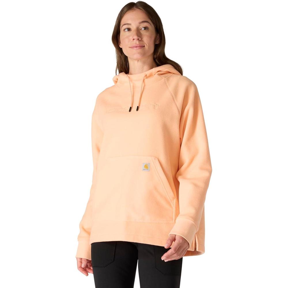 imageCarhartt womens Force Oversizedfit Fleece Hooded SweatshirtRosewater Heather