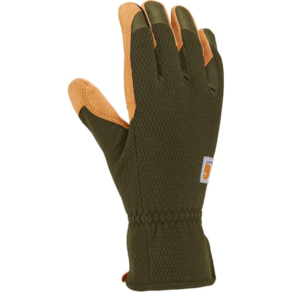 imageCarhartt womens High Dexterity Padded Palm Touch Sensitive Long Cuff GloveBasil Barley