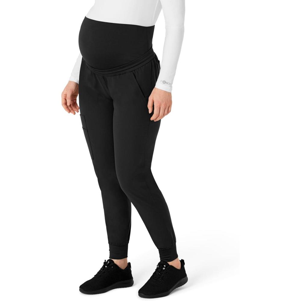 imageForce Essentials Womens Maternity Jogger Scrub PantBlack