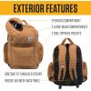 Carhartt 35L Triple-Compartment Backpack, Durable Pack with Laptop Sleeve and Duravax Abrasion Resistant Base, Black(Black)