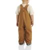 Carhartt Baby Boys’ Washed Canvas Flannel Lined Bib Overall(Carhartt Brown)