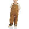 Carhartt Baby Boys’ Washed Canvas Flannel Lined Bib Overall(Carhartt Brown)