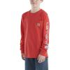 Carhartt Boys’ Long-Sleeve Logo Sleeve Pocket T-Shirt(Bittersweet)