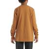 Carhartt Boys’ Long-Sleeve Logo Sleeve Pocket T-Shirt(Carhartt Brown Tan)