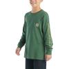 Carhartt Boys’ Long-Sleeve Logo Sleeve Pocket T-Shirt(Cilantro)