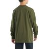 Carhartt Boys’ Long-Sleeve Logo Sleeve Pocket T-Shirt(Dark Olive Green)