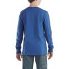 Carhartt Boys’ Long-Sleeve Logo Sleeve Pocket T-Shirt(Galaxy Blue)