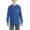 Carhartt Boys’ Long-Sleeve Logo Sleeve Pocket T-Shirt(Galaxy Blue)